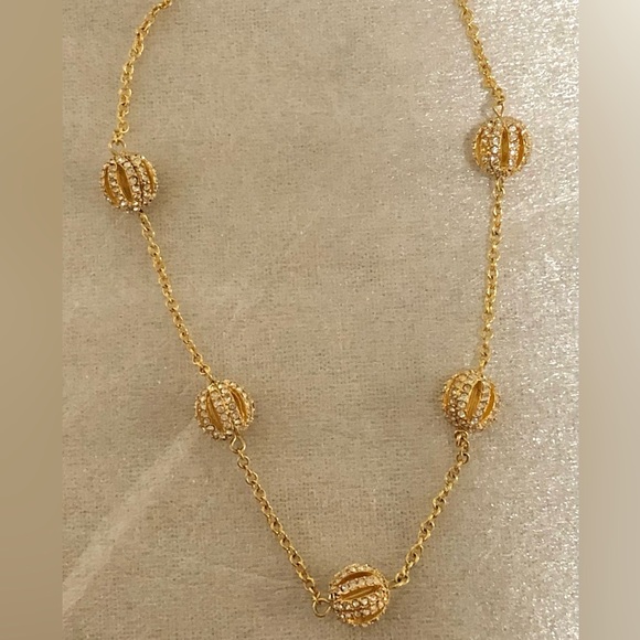 Ralph Lauren Gold Necklace with Textured Spheres - Picture 6 of 10